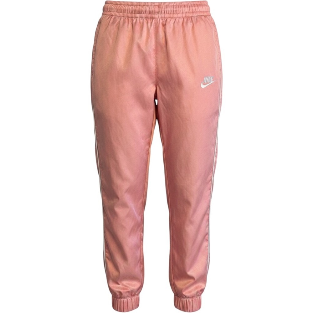 Nike GirlsTrack Pants XL Barbie Pink Satin Joggers White Piping Kids